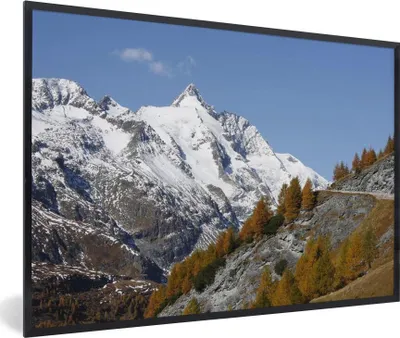 Produktbild von MuchoWow® MuchoWow® Gerahmtes Poster Großglockner mit Blick von der Großglockner Hochalpenstraße 60x40 cm - Poster mit zchwarzem Bilderrahmen - Printing - Wanddeko Schlafzimmer