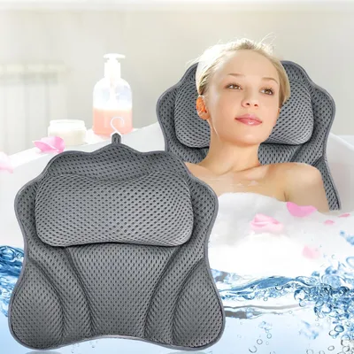Obrázok produktu pre Kúpeľový vankúš 4D vzdušná sieť, so 6 prísavkami, pre hlavu a krk, na relaxáciu vo vani