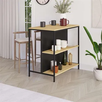 Obrázek produktu pro Barový stůl Houseland Detroit dub safírový/černý