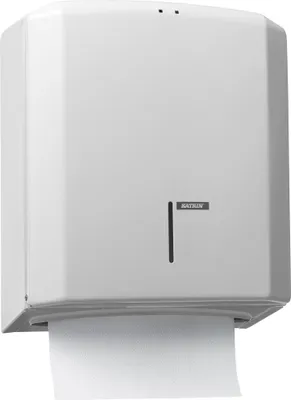 Zdjęcie produktu dla KATRIN® 988113 Dozownik do ręczników składanych - metalowy, biały