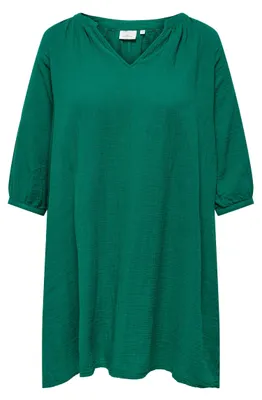 Produktbild von ONLY CARMAKOMA Midi-Kleid V-Ausschnitt 3/4 Arm Regular Fit Atmungsaktiv Größe: 44