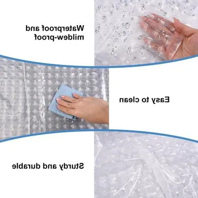 Produktbild von Wasserdichtes Duschvorhang 200 x 180 cm Transparent PEVA mit Haken