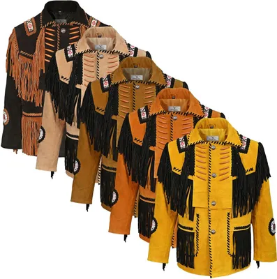 Produktbild von Herren Westernjacke Western Reiter Jacke Lederjacke, Größe:60/4XL, Farbe:Ocker