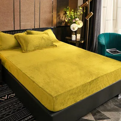 Produktbild von Fleece Spannbettlaken 180x200cm Gelb