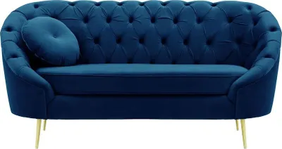 Produktbild von SLF24 - Gestepptes Zweisitzer-Sofa Kooper - blau - Velluto 11