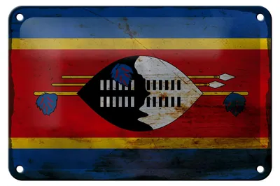 Produktbild von Blechschild Flagge Swasiland 18x12cm Flag Eswatini Rost Dekoration