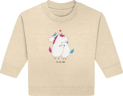 Produktbild von Mr. & Mrs. Panda Organic Baby Pullover Einhorn Mitteilung 24. - 36. Monat - Natural Raw - Geschenk, Unicorn, Partner, Einhörner, Spruch, Valentinstag, Bullover, Liebe
