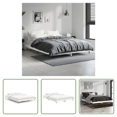 Produktbild von The Living Store Bettgestell Weiß 140x190 cm Holzwerkstoff