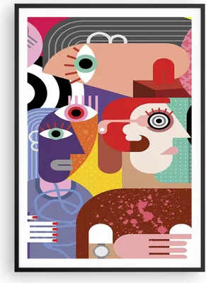 Produktbild von Gerahmtes Poster - Schwarzer Rahmen - Abstraktion modern - 70x100 cm - Wand Bild - Wanddeko - Wandbilder - Kunstposter - Wandposter - Bilderrahmen - Bilder - Kunstdruck - Wandbild - P2BPA70x100-3624