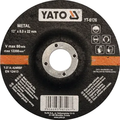 Obrázek produktu pro YATO Kotouč na broušení kovu 125x8,0 YT-6126