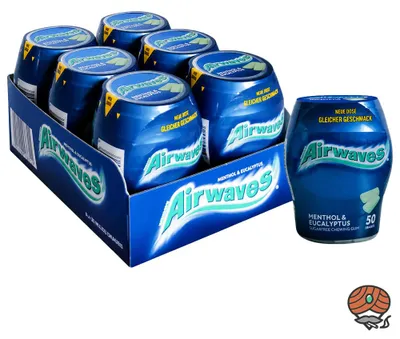 Produktbild von Wrigley`s Airwaves Menthol & Eucalyptus Kaugummi, 6x 70g