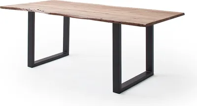 Produktbild von Baumkantentisch >Calabria< in Akazie natur / anthrazit - 160x76,5x90 (BxHxT)