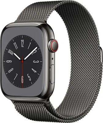 Produktbild von Apple Watch Series 8 45mm (A2775) Graphite Stainless Milanaise Graphite CEL Neu