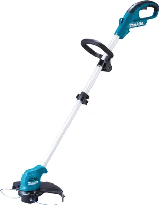 A cordless string trimmer on a white background.