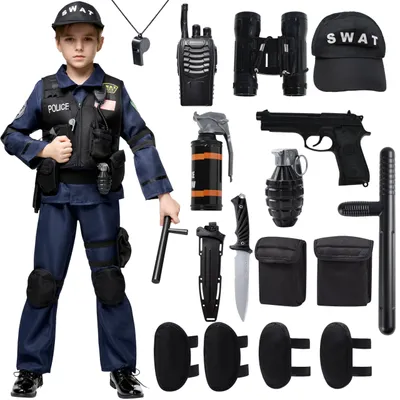 Produktbild von Spooktacular Creations Police SWAT Costume for Kids Halloween Cosplay, S.W.A.T. Police Officer (Small (5 – 7 yrs))