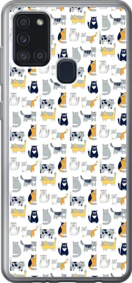 Produktbild von MuchoWow® Handyhülle Schutzhülle Hülle für Telefoonhoesje Samsung Galaxy A21s Muster - Katze - Kater - Jungen - Mädchen - Kinder - Kind Silikon Softcase Handy Hülle - Hartschale