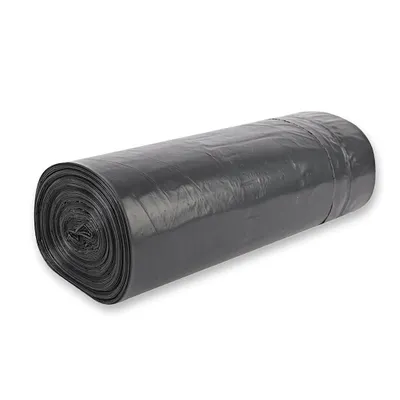 Zdjęcie produktu dla Worek na śmieci RyanPack z HDPE i sznurkiem – odporny na rozdarcia i wytrzymały – 60 x 65 cm – 12 µ – żółty – 50 sztuk