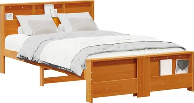 Obrázek produktu pro Rám postele s čelo Voskově hnědá 120 x 200 cm kompozitní dřevo