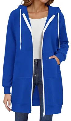 Productafbeelding van Dames Hoodie met Rits en Casual Tuniekstijl