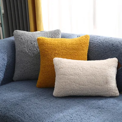 Produktbild von (Blau, 30 * 50 cm) Kissenbezug, Sofaschutz, Sofakissen aus Lammsamt, rutschfester Sofabezug, Ecksofa, Couchbezug für Haustiere, Couchbezug