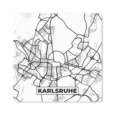 Produktbild von MuchoWow® Mauspad Mousepad Karte - Karlsruhe - Karte - Stadtplan 20x20 cm - Mousepads - Maus Mat - Pad - Mausunterlage - Desk Mat - Bureauartikeln
