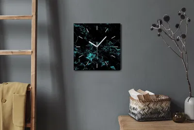 Produktbild von Coloray Hodiny Unikátní 30x30 cm  Tiché hodiny Pro obývací pokoj a kuchyň Nástěnné hodiny Plátno Bílé ručičky hodin - rozbité trojúhelníky