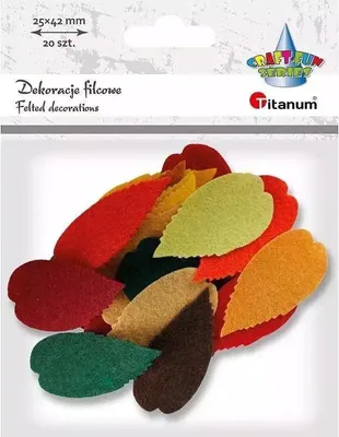 Produktbild von Filzblätter für Scrapbooking und Basteln, verschiedene Farben, 20 Stück