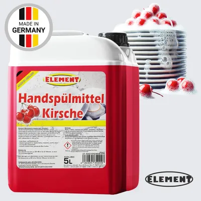 Produktbild von Element Geschirrspülmittel | 5 Liter Kanister | Spülmittel | Handspülmittel | Kirsche | mit hoher Fettlösekraft | Geschirrreiniger