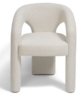 Image de Chaise design moderne, blanche, en tissu, confortable, stable, élégante et stylée