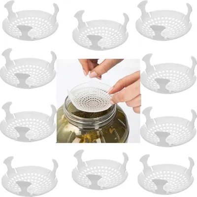 Produktbild von 10 x Gärsieb & Beschwerer Ø 82 mm – 2-in-1 Fermentationsgewicht für Einmachgläser