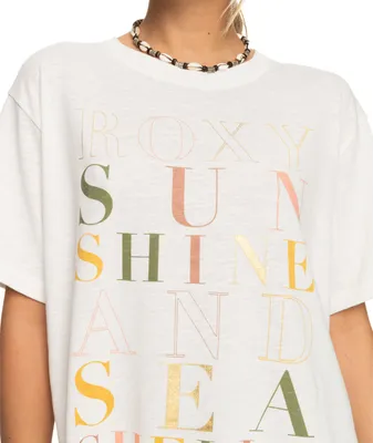 Produktbild von Roxy Damen T-Shirt Crystal Vision, Größe:M, Farben:xwwk-snow white multico