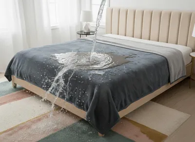 Obrázek produktu pro Voděodolný povlečený pléd 230 x 280 cm velký pro postel pohovku ochrana dětí zvířat.