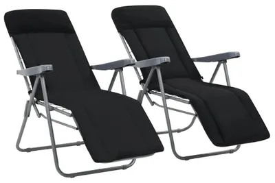 Productafbeelding van Inklapbare Tuinstoelen - Campingstoelen - Relaxstoelen - Tuinmeubilair - Verstelbare Rugleuning - Stalen Frame