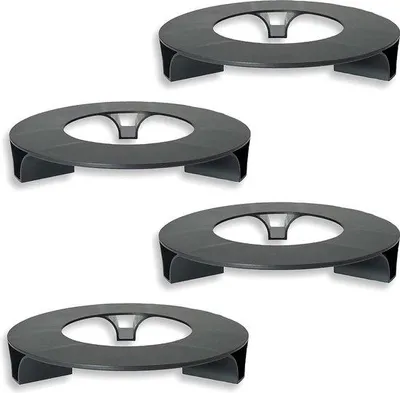 Productafbeelding van Famanu Onderzetters, set van 4 stuks - Zwart - Rond - Diameter 27 cm