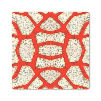 Produktbild von MuchoWow® Mauspad Mousepad Koralle - Rot - Weiß - Design 20x20 cm - Mousepads - Maus Mat - Pad - Mausunterlage - Desk Mat - Bureauartikeln