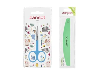 Image de ZANSOT, ciseaux à ongles pour enfants, couleur bleue + Lime à ongles double face