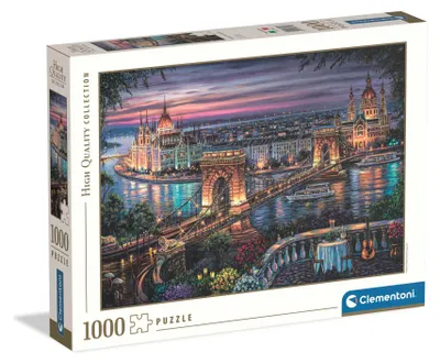 Imagen del producto de Rompecabezas CLE de 1000 piezas, alta calidad, "Luces del Danubio", modelo 37106
