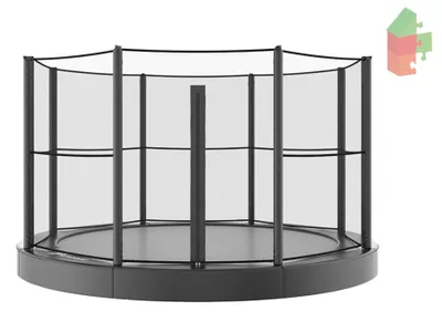 Productafbeelding van Trampoline AKROBAT ORBIT FLAT 430 (14ft) Antraciet inclusief veiligheidsnet