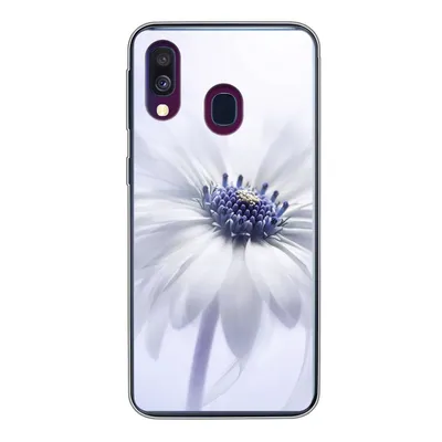 Produktbild von MuchoWow® Handyhülle Schutzhülle Hülle für Samsung Galaxy A40 Blume - Abstrakt - Weiß Silikon Softcase Handy Hülle - Handy-Tasche