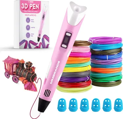 Produktbild von MM Brands 3D pero pro děti, 10 barev s extra dlouhým nabíjecím kabelem pro ABS & PLA filament, růžové