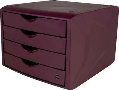 Produktbild von helit Schubladenbox "the green chameleon", rot 4 Schübe, aus recyceltem Kunststoff (mindestens 80% - 1 Stück (H6429525)
