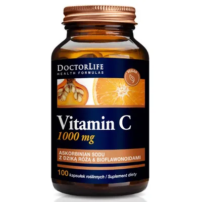 Produktbild von Doctor Life Vitamin C 1000 mg mit Hagebutte und Bioflavonoiden 100 Kapseln