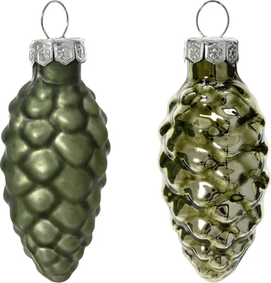 Produktbild von Christbaumschmuck Zapfen 6cm Glas 12 Stück - Rosmarin
