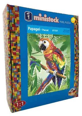 Immagine prodotto di Ministeck Mosaico Parrot XL Box - 1300 tessere - Set di giocattoli creativi