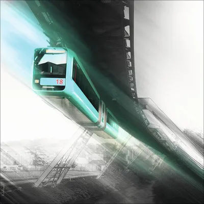 Produktbild von Glasbild Wuppertal Schwebebahn III 20x20 cm