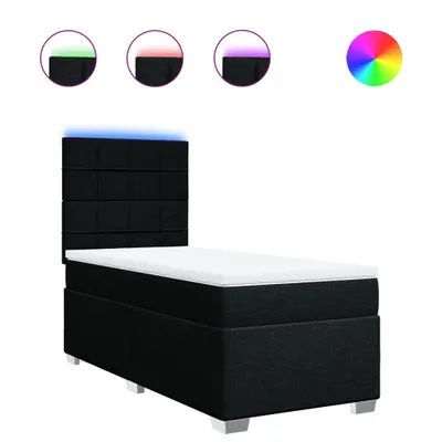 Produktbild von Boxspringbett mit Matratze Schwarz 90x190 cm Stoff