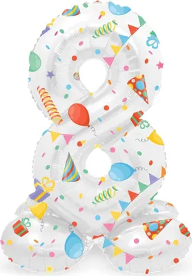 Produktbild von Stehender Zahl 8 Partytime Ballon 72cm
