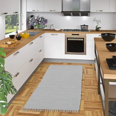 Produktbild von Baumwolle Natur Teppich Läufer Jolly Baumwolle Grau, Größe:70x250 cm