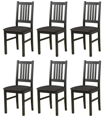 Productafbeelding van ESSZIMMERSTUHL - Set van 6 stoelen, model Bos 1, kleur zwart, uitvoering Riviera, artikelnummer 97