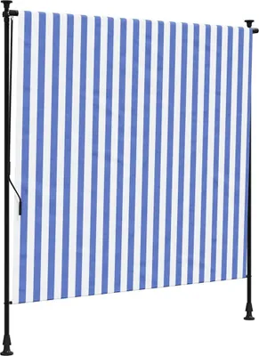 Produktbild von vidaXL Außenrollo Blau und Weiß 150x270 cm Stoff und Stahl